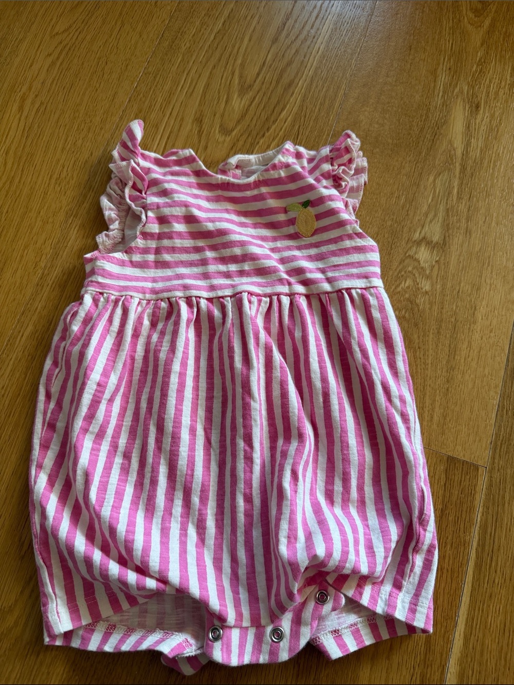 next Pink and White Striped One-Piece Romper